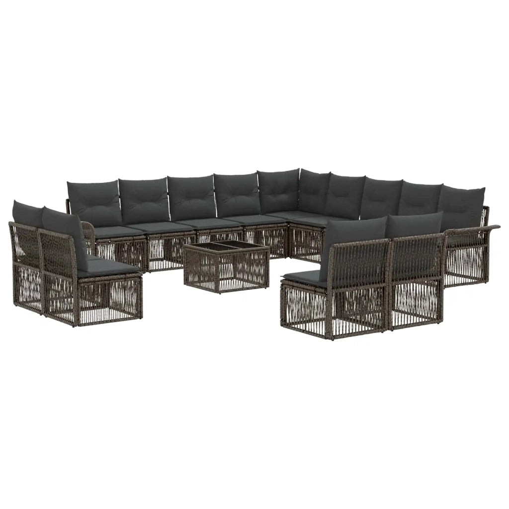 Set Divano da Giardino 14 pcs Grigio polyrattan 3434996