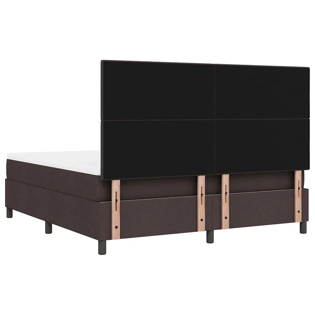 Letto a molle con materasso Marrone scuro 180 x 200 cm Tessuto 3342889