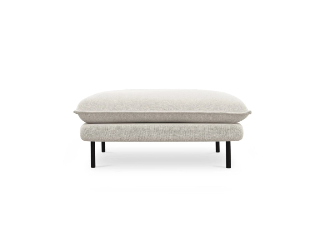 Cosmopolitan Design - Pouf "Vienna" in tessuto strutturato beige chiaro 