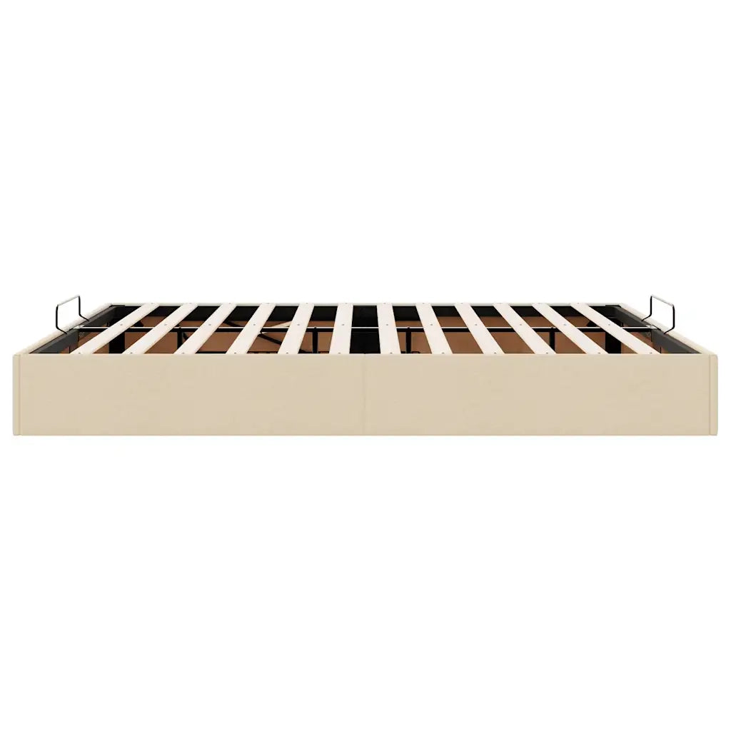 Struttura Letto Pouf senza Materasso Crema 200x200cm in Tessuto 3310908