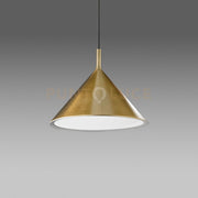 BARBIE S/G - LAMPADARIO A SOSPENSIONE IN ALLUMINIO OTTONE/BIANCO OPACO 1 LUCE ATTACCO E27 D.40CM