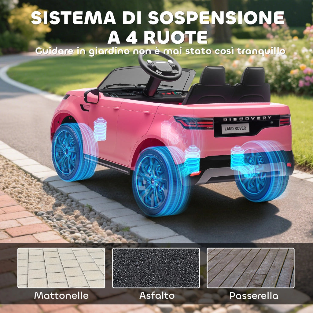 Auto Elettrica per Bambini Land Rover con Telecomando e LED ¨C zephmum ¨C 105x68.5x58 cm Rosa