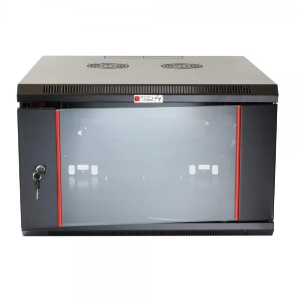 Armadio Rack 19'' a muro 9 unità sezione unica prof. 450mm Nero