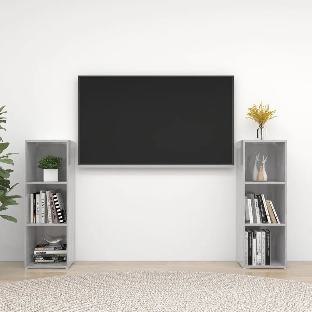 Mobili TV 2 pz Grigio Cemento 107x35x37 cm in Legno Multistrato 3079911