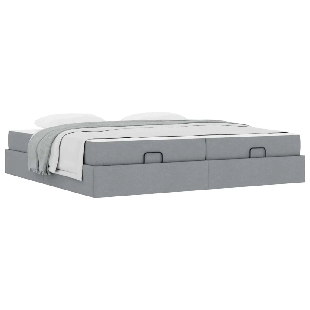 Struttura letto con materasso 2 pcs Grigio chiaro Tessuto
