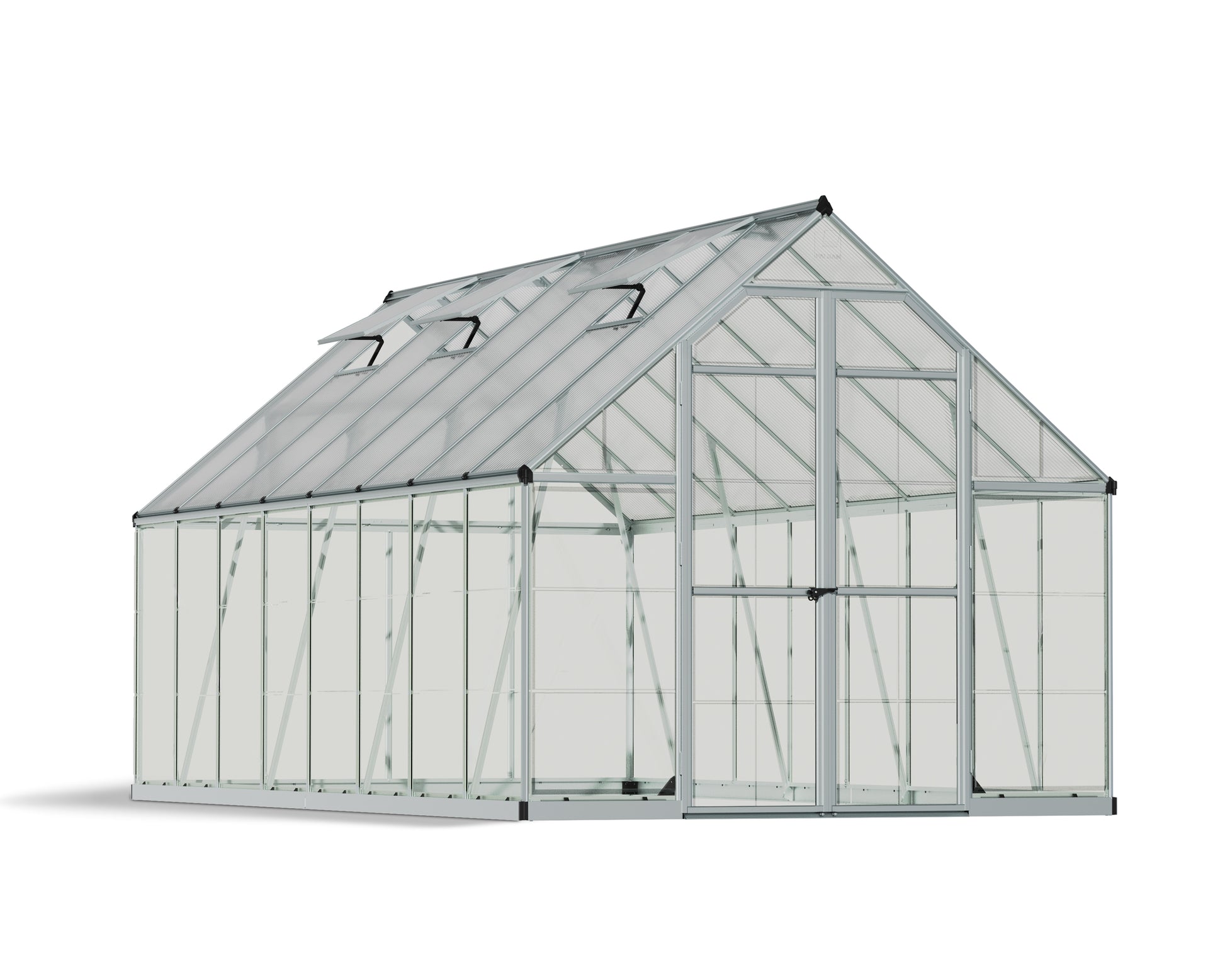 Serra Da Giardino in Policarbonato Balance Ibrida  487X244X229 cm Argento