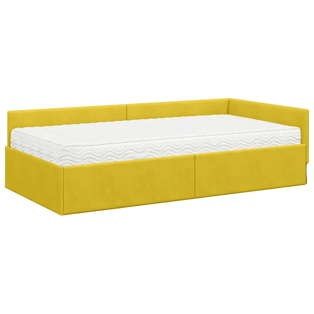 Struttura Letto Angolare con Materasso 2 pcs Verde Velluto 3393620