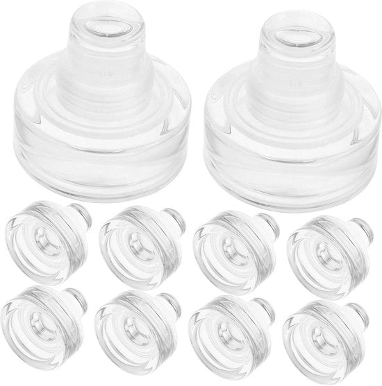 Set di 10 stopper per bottiglie di vino - stopper per bottiglia di champagne - stopper per bottiglie di vino - afdichting per bottiglie - copertura per bottiglie in vetro - stopper per bottiglie di vino - silice di quarzo per conservazione