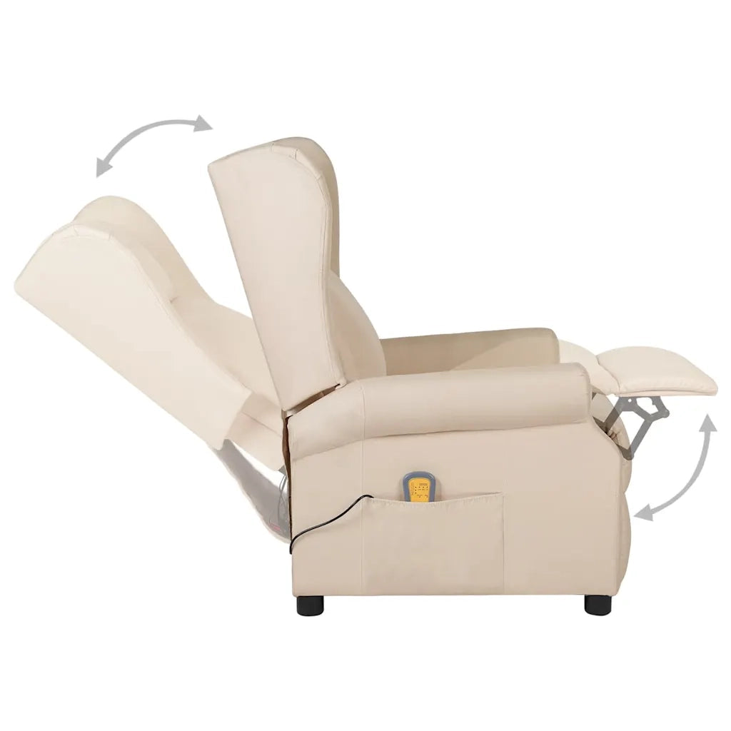 Divano Sedia-Poltrona Massaggiante Crema in Tessuto 890102