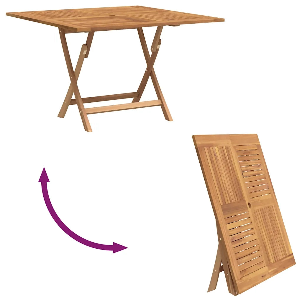 Tavolo da Giardino Pieghevole Grigio 110x110x75cm Massello Teak 362616