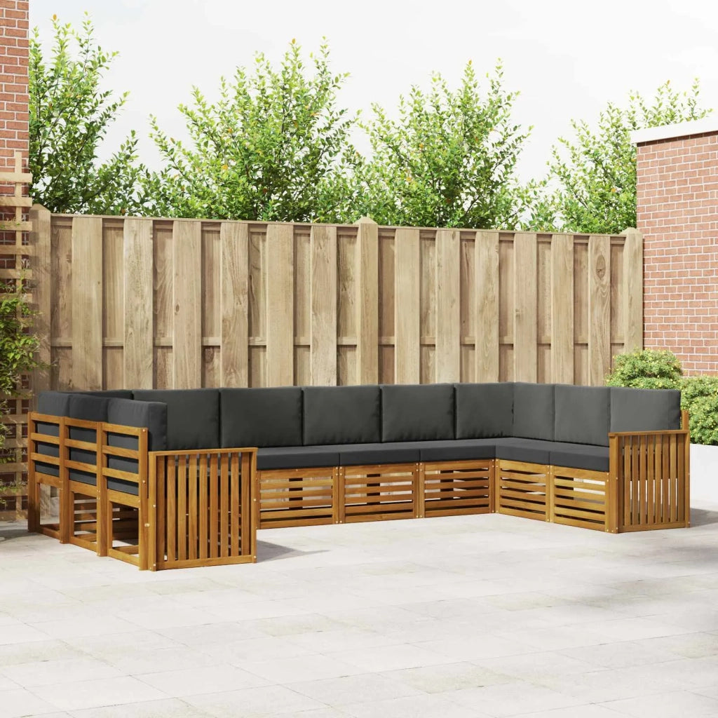 Set divano sezionale con cuscino 10 pcs Naturale e Antracite