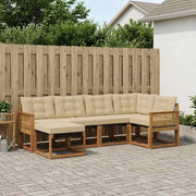 Set di divani da esterno 6 pz Naturale e Beige 3382069