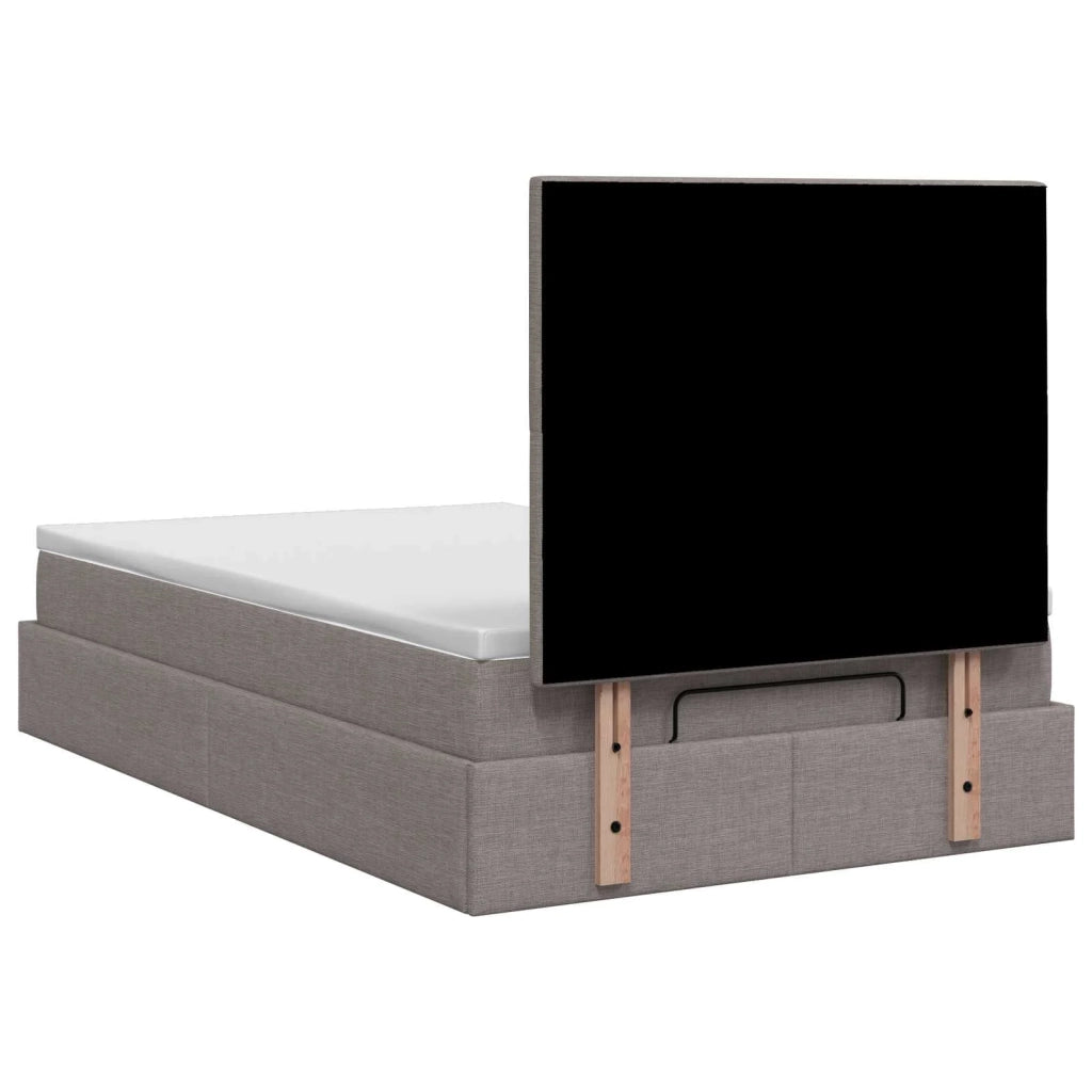 Letto ottomano con materasso Tortora 120 x 190 cm Tessuto 3457560