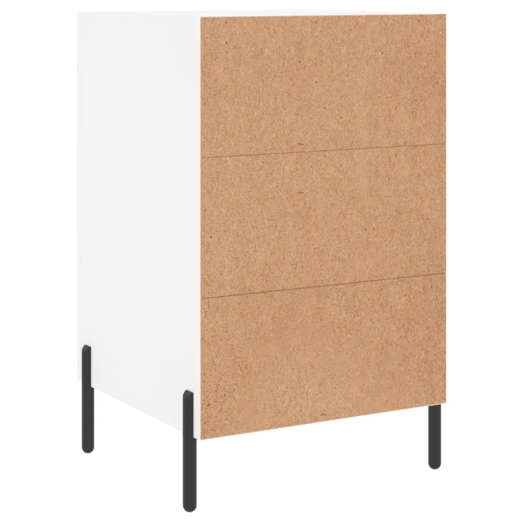 Comodino | Armadio da Notte | Mobiletto da notte Bianco 40x40x66 cm in Legno Multistrato