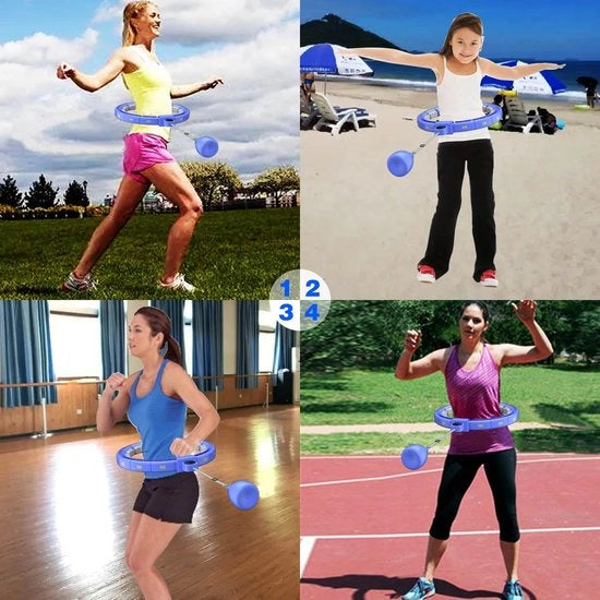 Hula Hoelahoep con Peso Regolabile, Aiuto per Diminuzione di Peso, Hula Hoep XXL, 128 cm, Hola Hup Hoep, 18 Nodi, Regolabile e Rimovibile, Hula Hoelahoep per Adulti, Iniziante