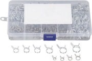 Kit di Slangklem Metalliche a Doppia Fili per Agricoltura e Auto - Assortimento da 150 pezzi con Alta Resistenza.