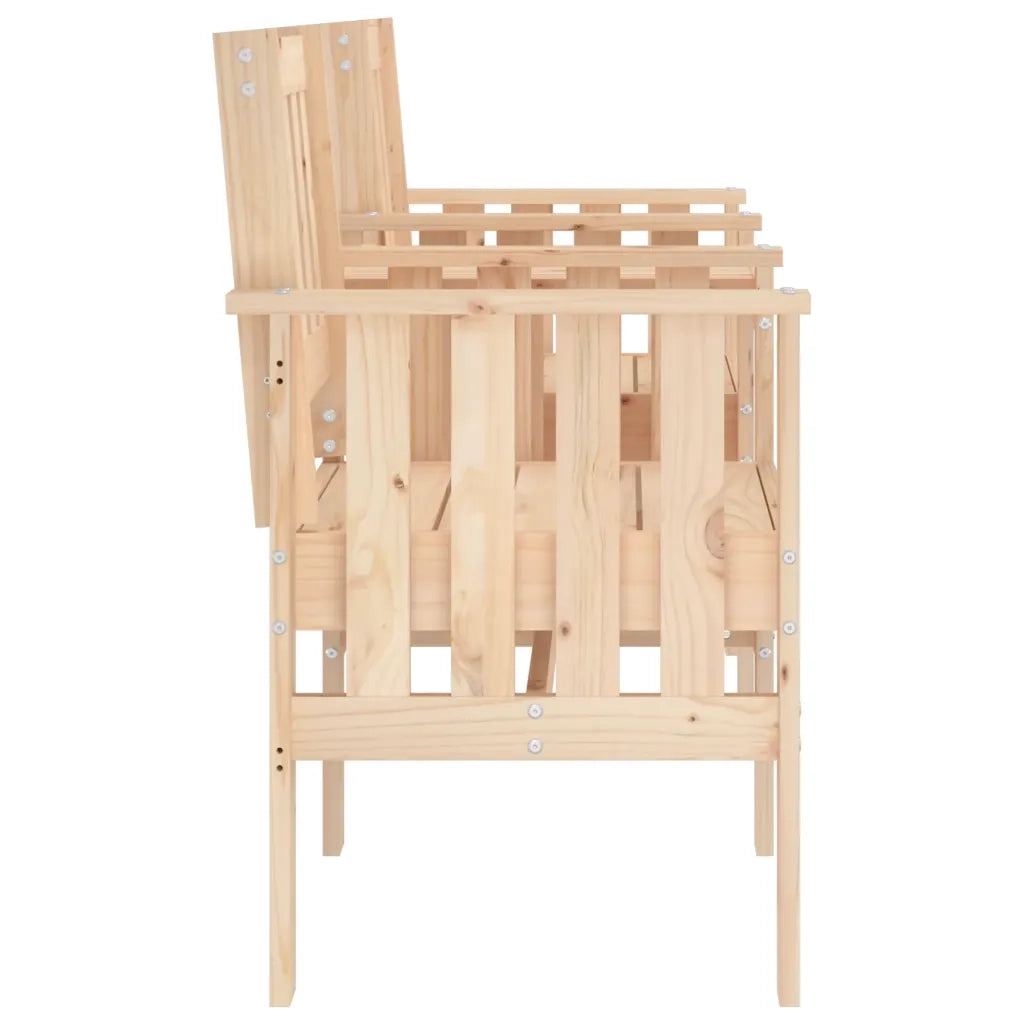 Panca da Giardino con Tavolino 2 Posti Legno Massello di Pino 825149