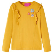 Maglietta da Bambina a Maniche Lunghe Ocra Scuro 104cod mxl 132364