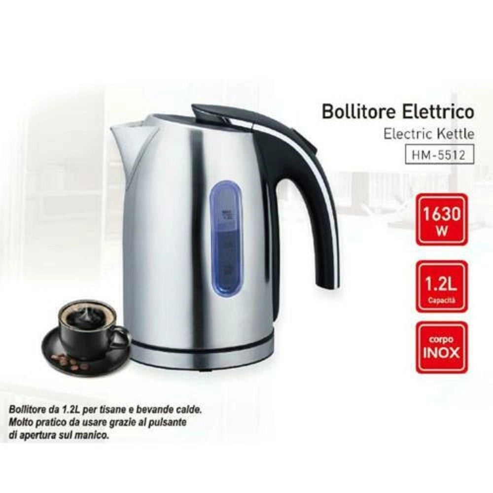 Trade Shop - Bollitore Elettrico 1630 Watt 1.2 Litri Per Te' Tisane Infusi E Bevande Calde -