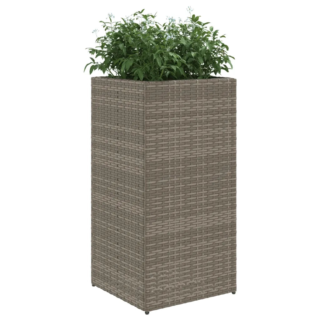 Fioriere da Giardino 2 pz Grigie 40x40x80 cm in Polyrattan 3210521