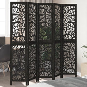 Divisorio Ambienti | Divider per stanze | Paravento 5 Pannelli Nero Legno Massello di Paulownia