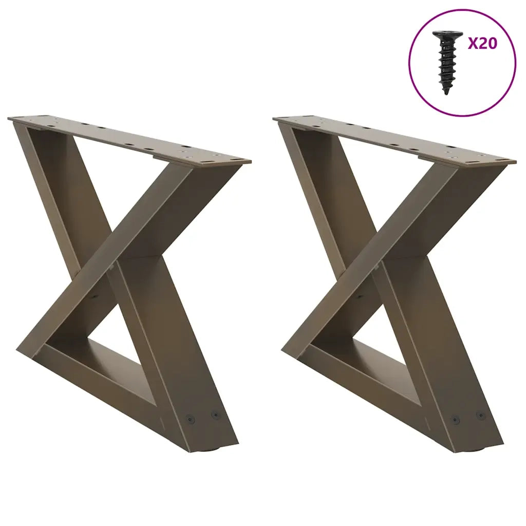 Gambe per Tavolino da CaffÃ¨ 2 pz in Acciaio Naturale 60x(30-31,3) cm Acciaio