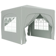 Gazebo 3x3m gazebo pieghevole invernale resistente all'acqua stabile protezione UV 50+ tenda da giardino pieghevole con 4 pannelli laterali gazebo da giardino per il campeggio grigio chiaro