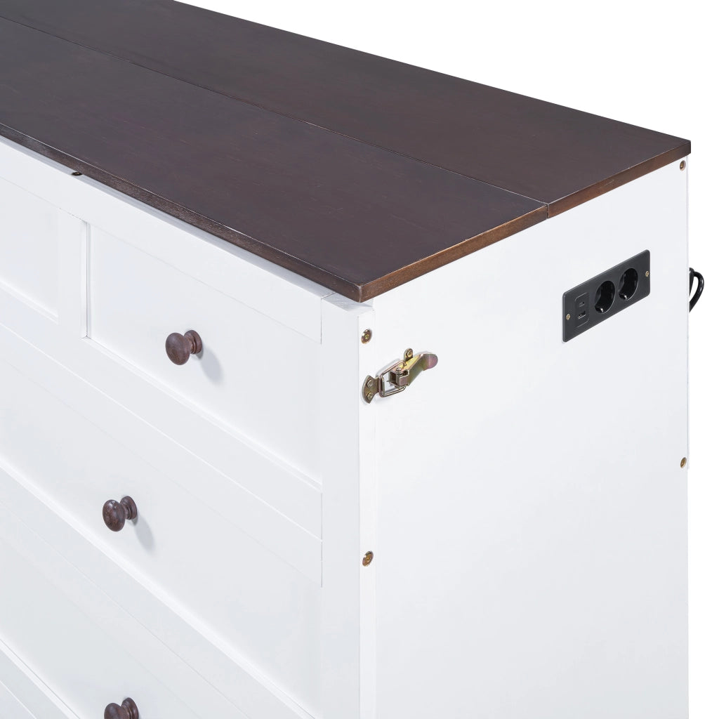 DESMIU Letto a scomparsa 140 × 200 cm 2 posti con cassetto, mensola, USB e presa, senza materasso, bianco