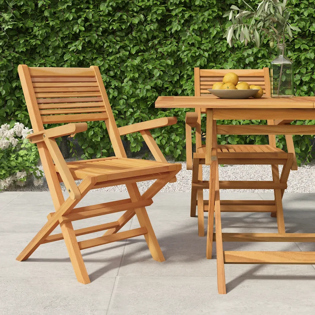 Sedie da Giardino Pieghevoli 2pz 55x62x90cm Legno Massello Teakcod mxl 81941