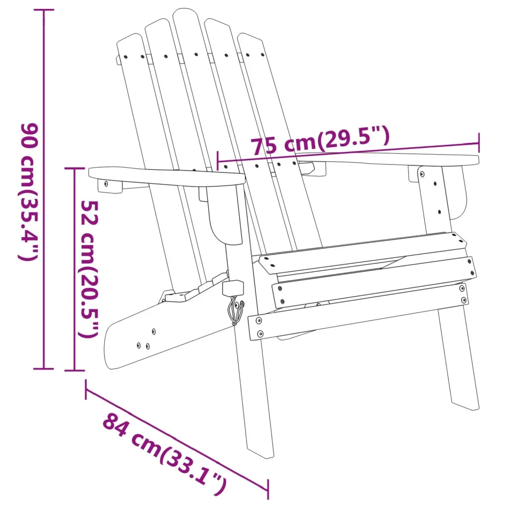 Set Salotto da Giardino Adirondack 5pz Legno Massello di Acacia