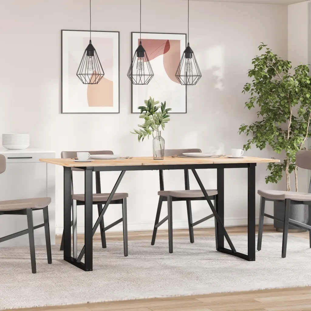 Telaio Gambe a O per Tavolo da Pranzo 140x60x73 cm in Acciaio 357887