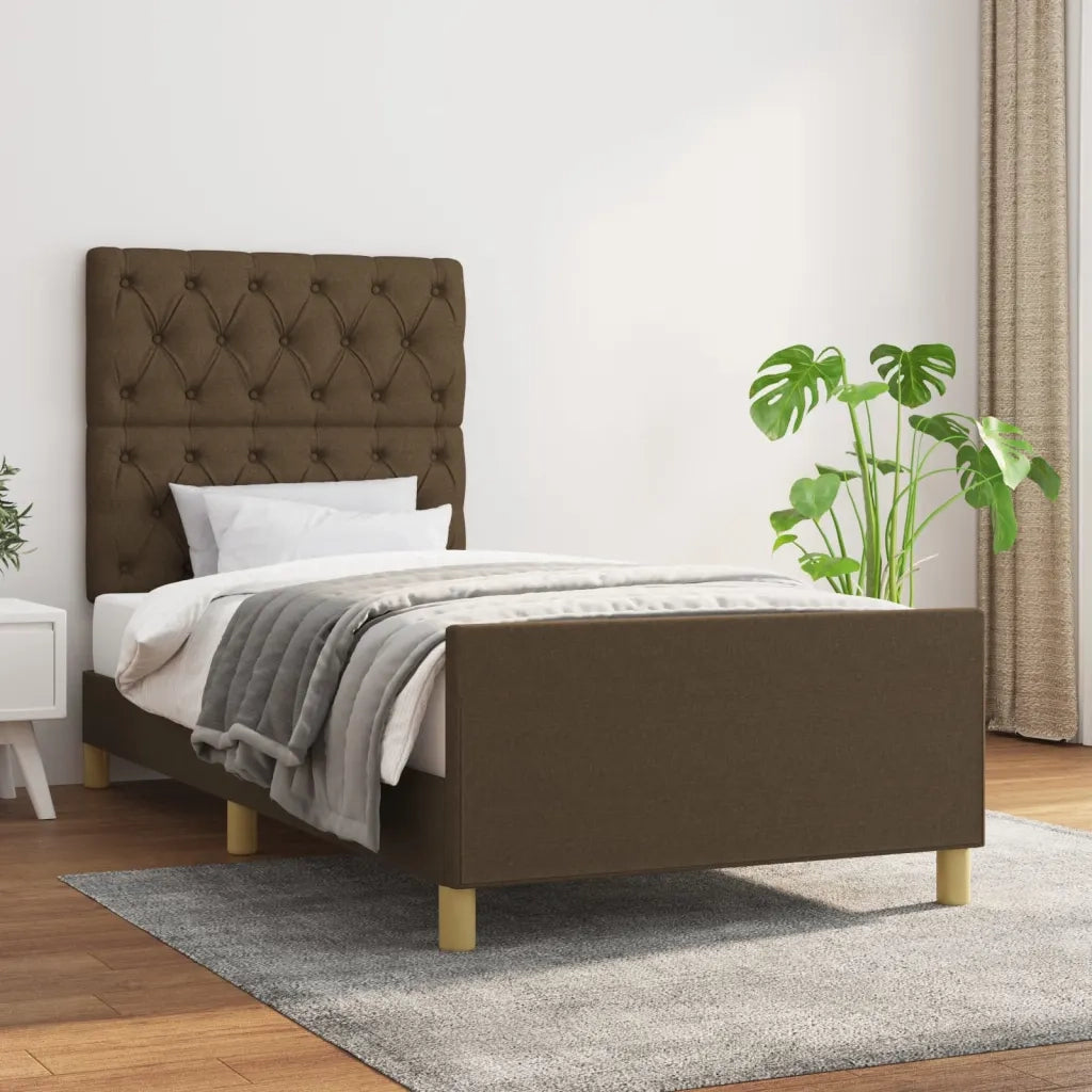 Giroletto senza Materasso Marrone Scuro 80x200 cm Tessuto