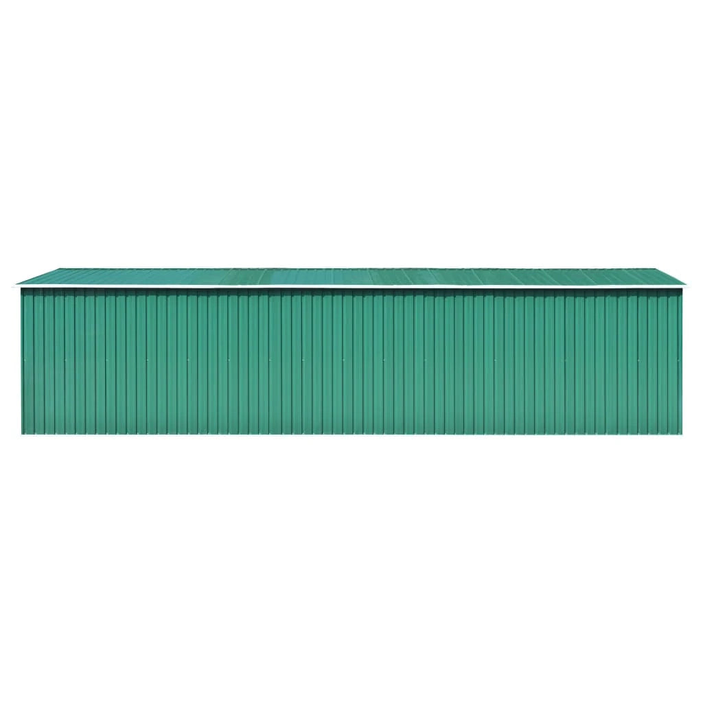 Casetta da giardino cabina ripostiglio casetta da esterno robusta casetta per attrezzi 257 x 779 x 181 cm acciaio zincato verde 02_0022373