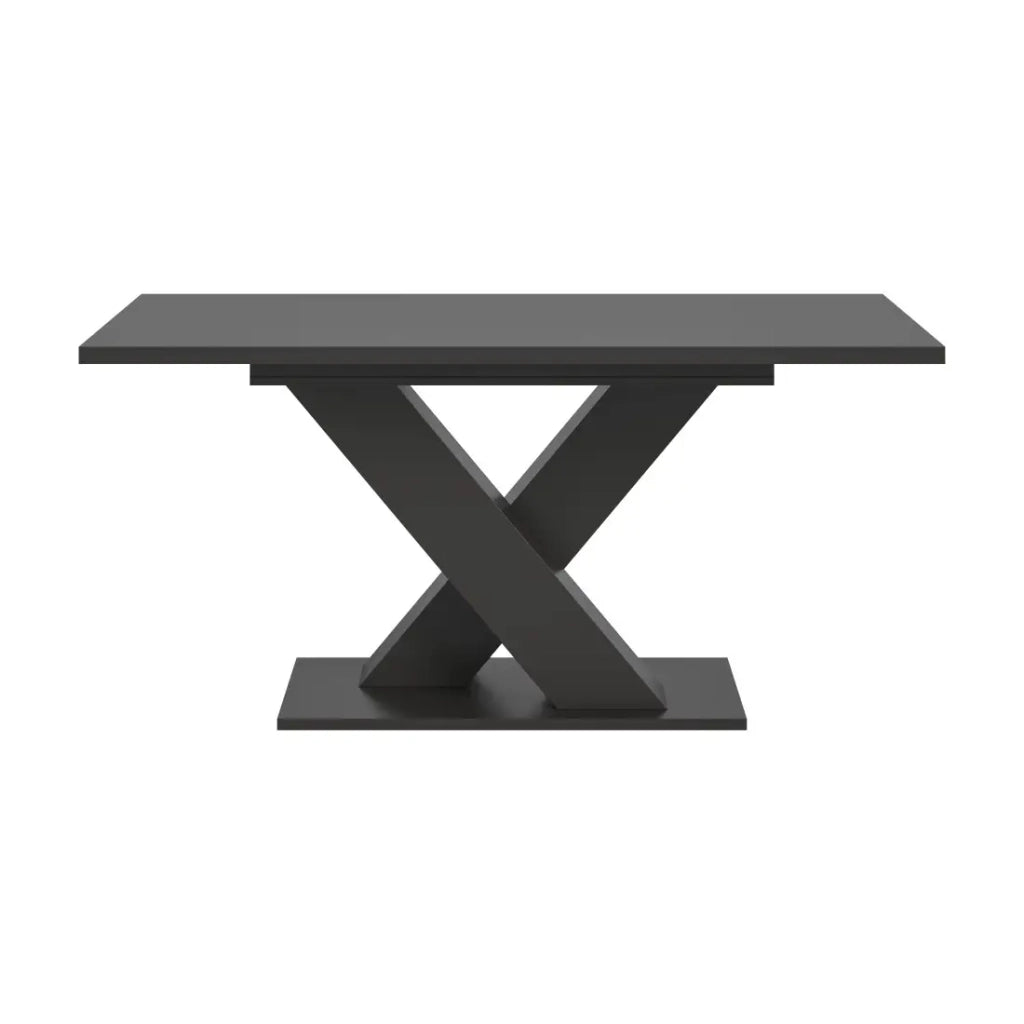 Tavolo allungabile CAPTURE – Gambe design a X – Grigio scuro – 150 a 190 cm