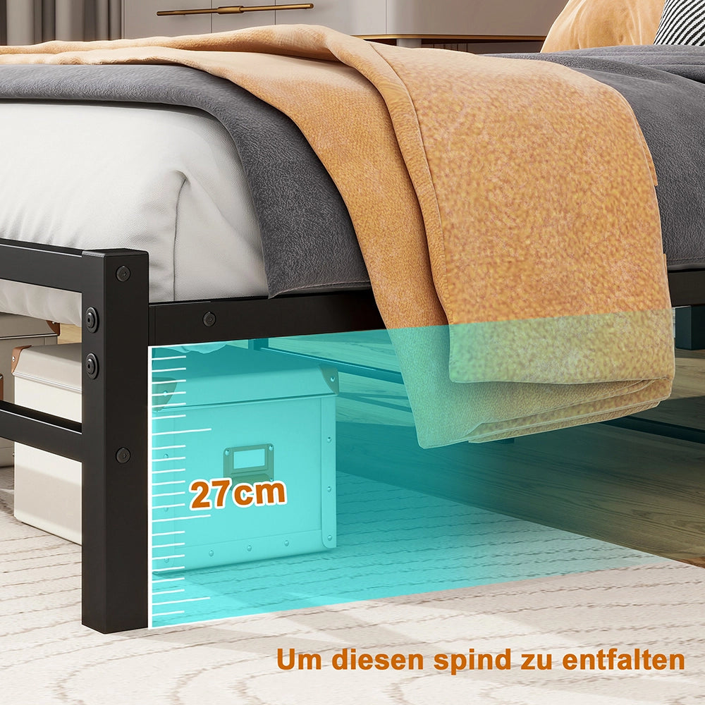 Letto metallo - Xylo - 120x200 cm USB compatto
