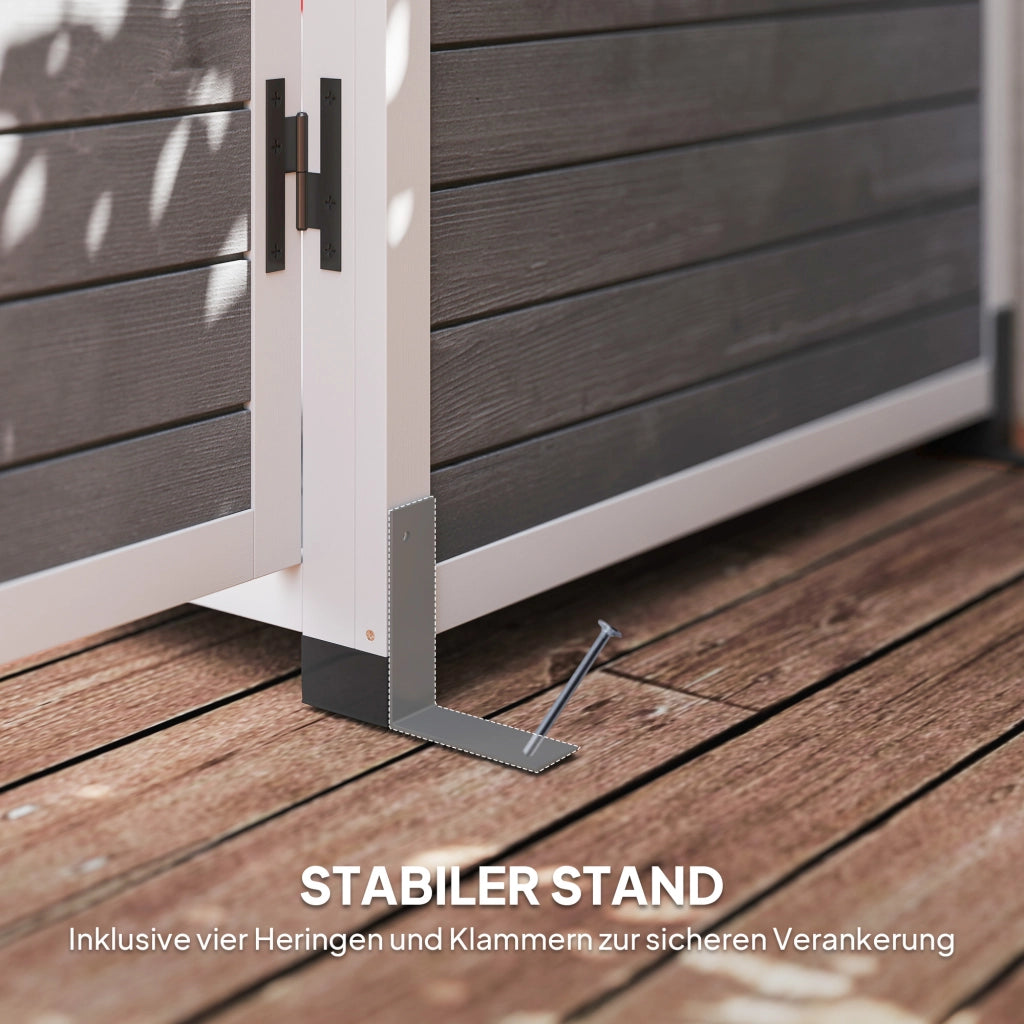 Capanno da Giardino per Attrezzi con 2 Finestre e Tetto in Bitume ¨C Zephmum ¨C 91x69x192 cm, Legno di Abete, Grigio Chiaro