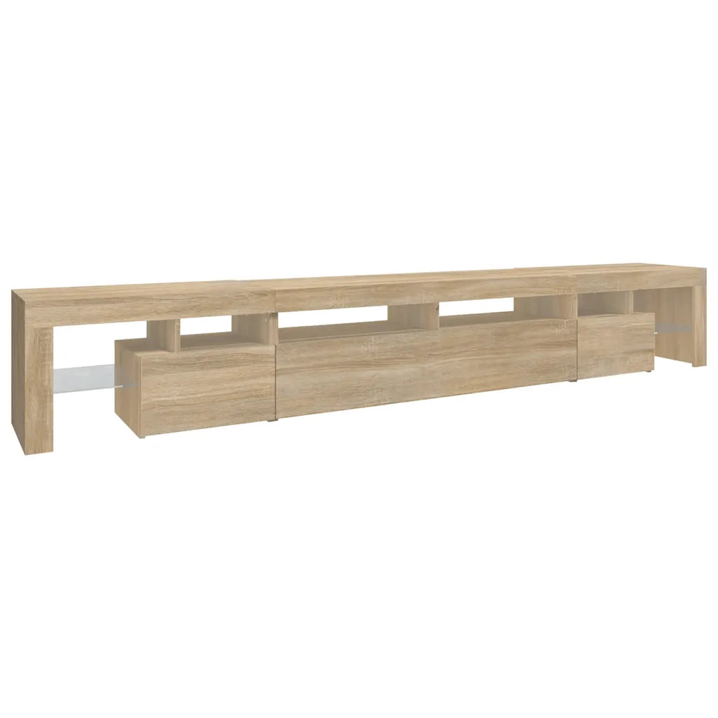 Mobile Porta TV con Luci LED-Credenza per TV Rovere Sonoma 260x36,5x40 cm