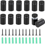 Viti di attacco per parete 12 set - 19 x 26 mm - Montaggio per parete - Viti per piatti in vetro - Viti per quadri in acrilico - Adatti per uso interno/esterno - Viti per attacco