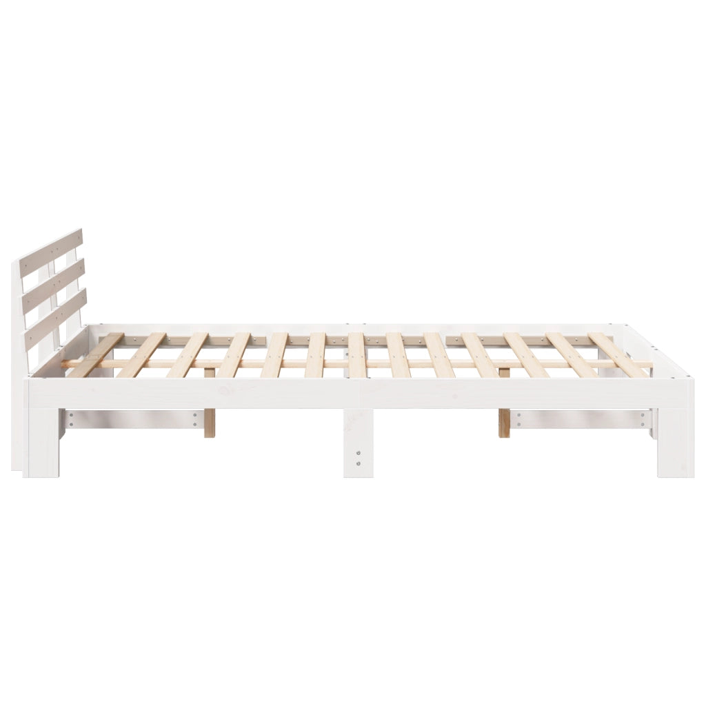 Letto in legno di pino Bianco Legno massello di pino 120 x 190 cm