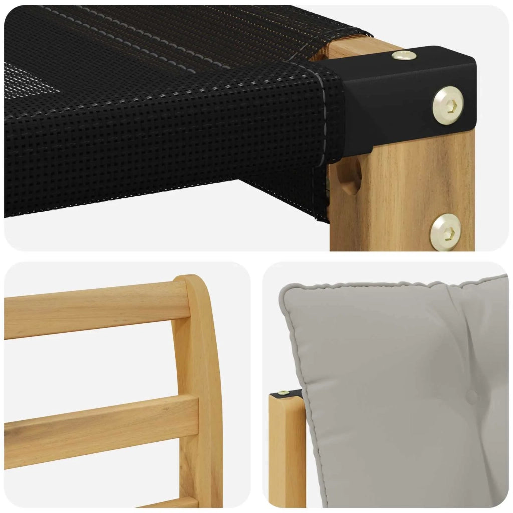 Set di divani da esterno-Sofa da giardino Legno di Acacia Massello e Textilene 291744