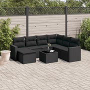 Set Divani da Giardino con Cuscini 8 pz Nero in Polyrattan 3219295