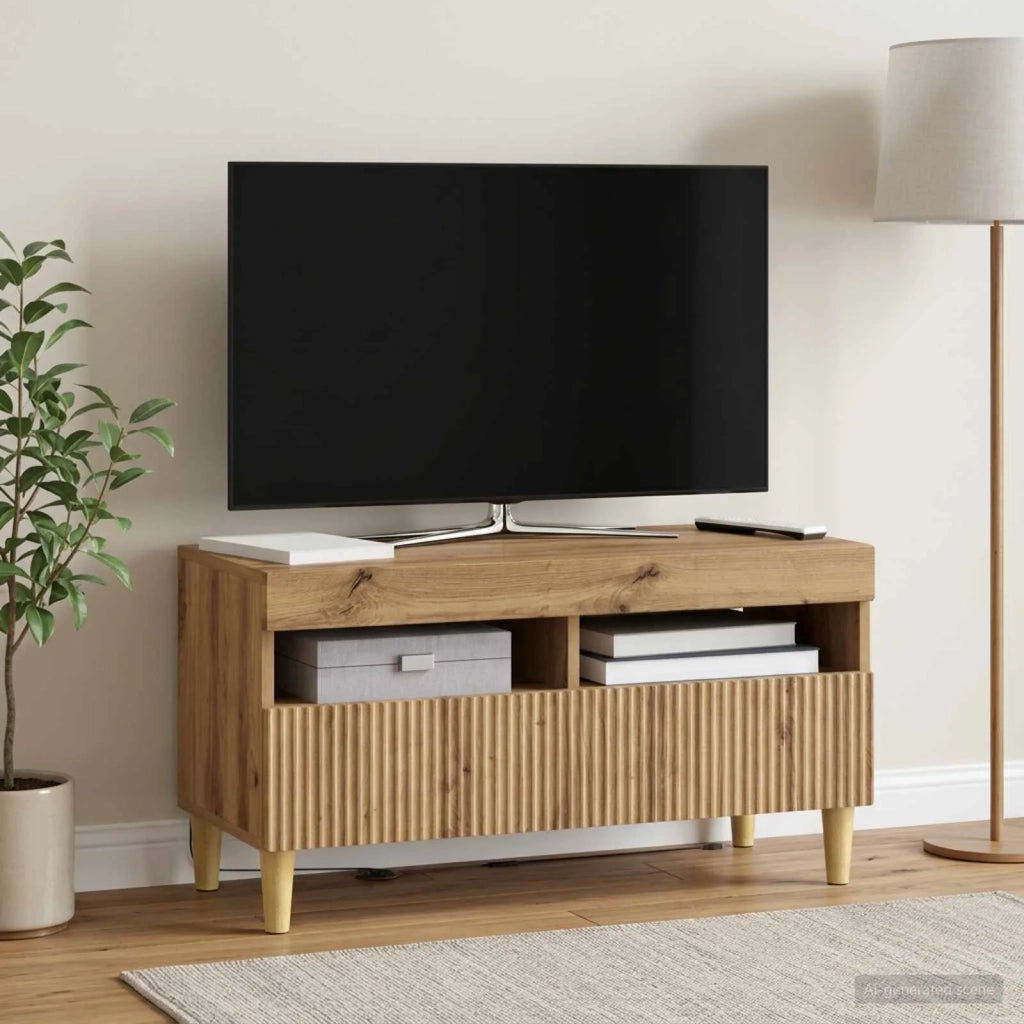 Mobile TV LED Rovere Artigianale Legno ingegnerizzato 896784