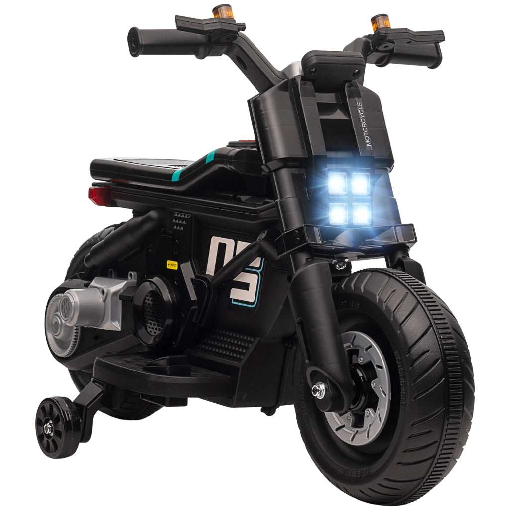 Moto Elettrica per Bambini 3-5 Anni ¨C Zephmum ¨C Nera PP e Metallo 86x44x58 cm