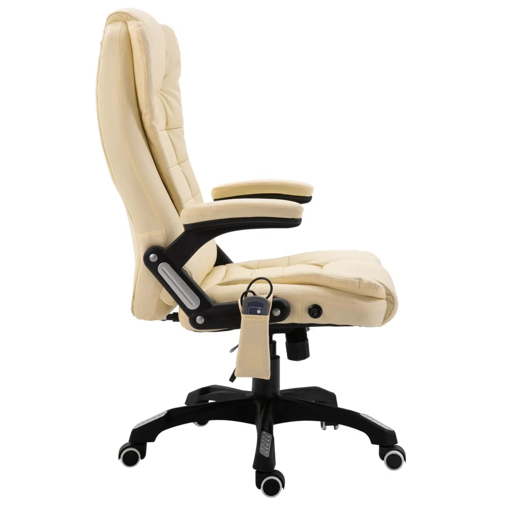 Sedia da ufficio/poltrona/sedia da studio/sedia da computer/sedia da massaggio in similpelle color crema 02_0024007