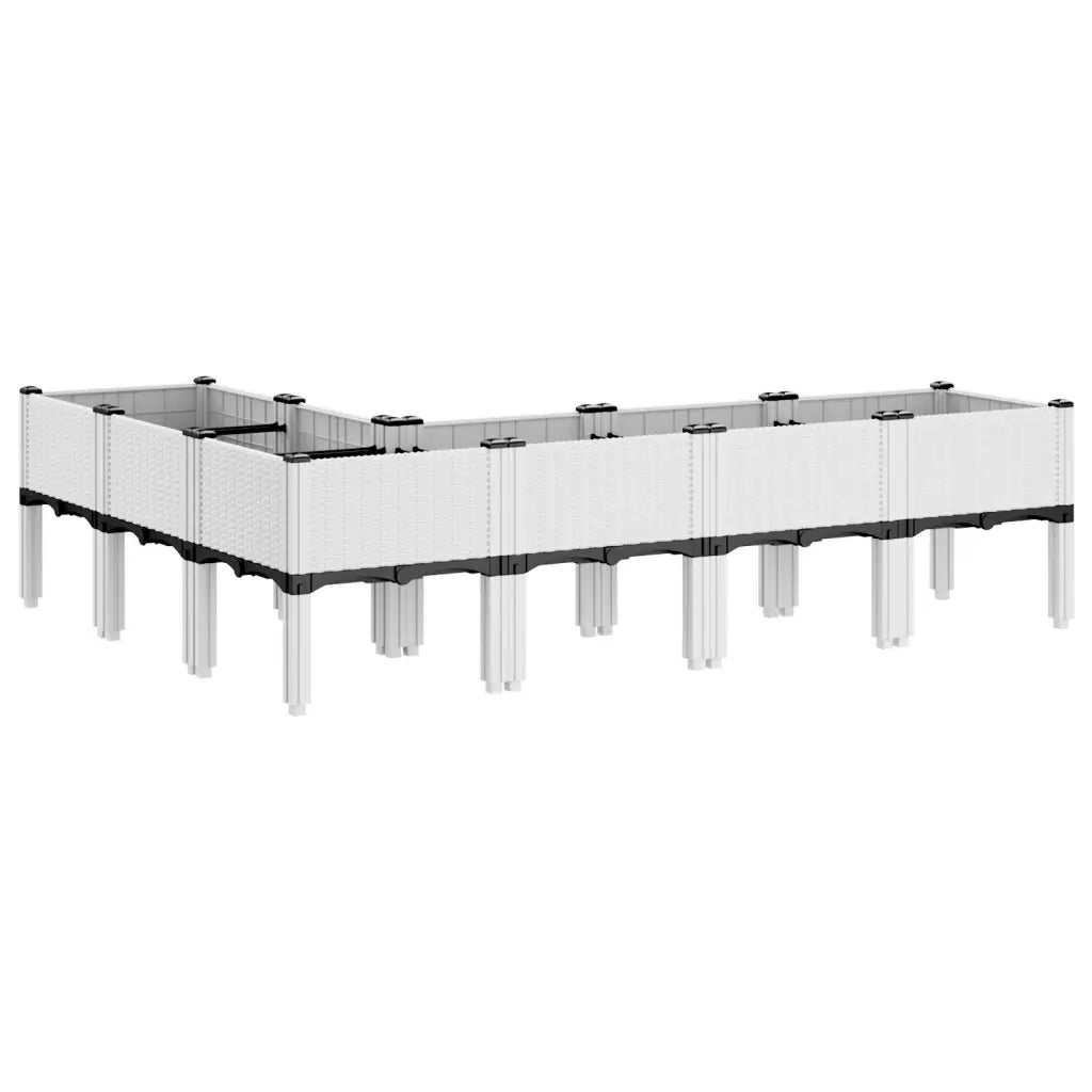 Fioriera da Giardino con Gambe Bianca 160x120x42 cm in PP 367909