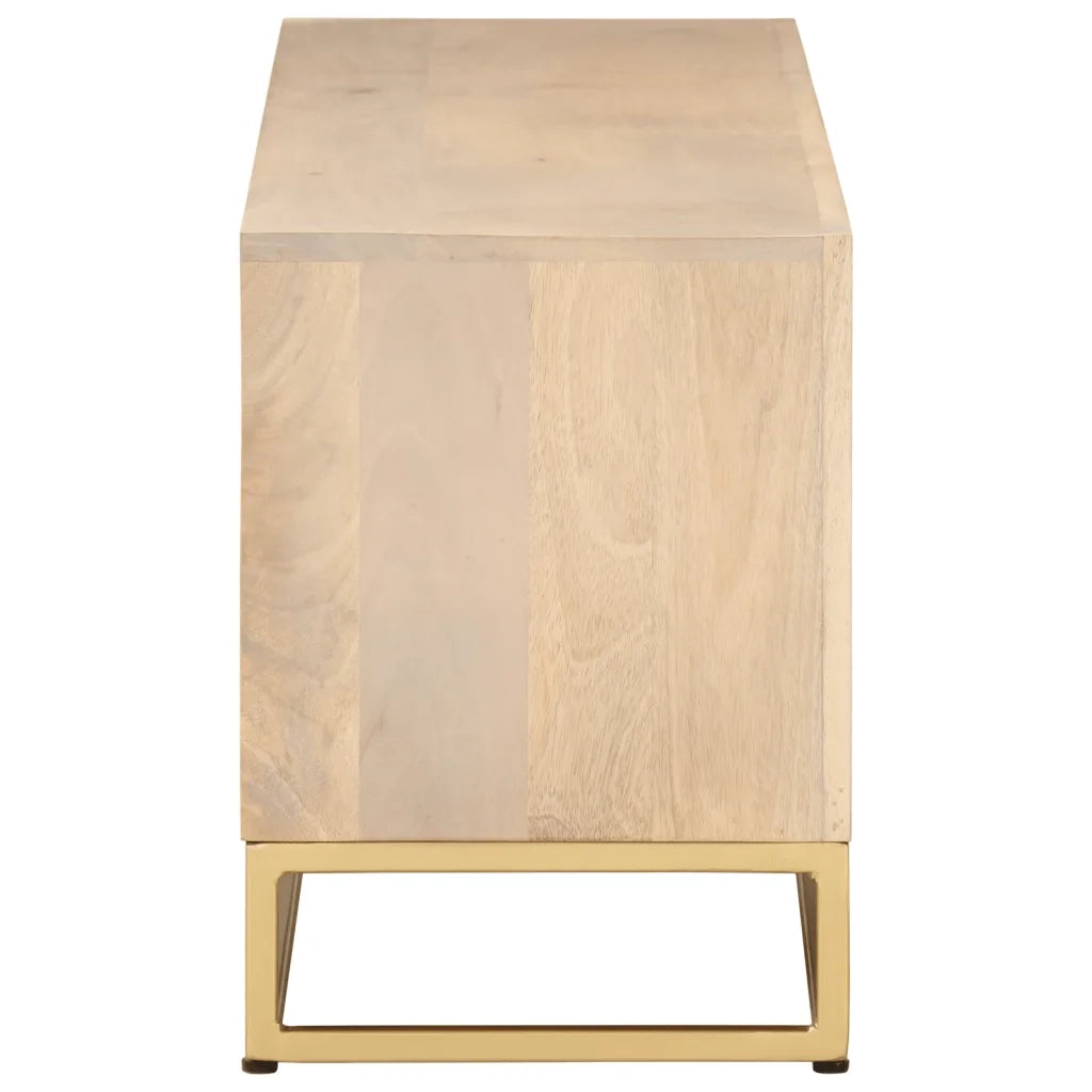 Mobile Porta TV 110x30x40 cm in Legno Massello di Mango e Ferro 372022
