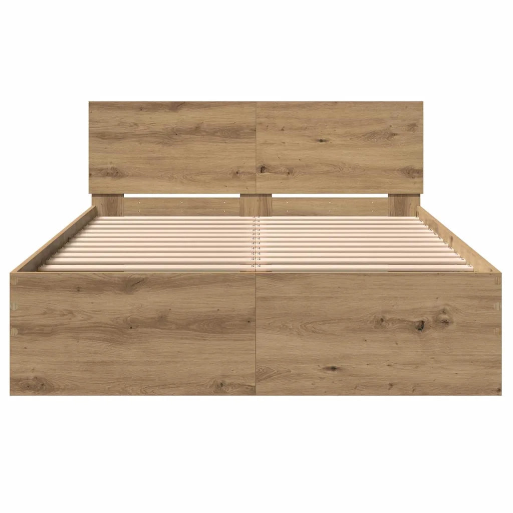 Struttura del letto Rovere artigianale 193 x 125 x 70 cm