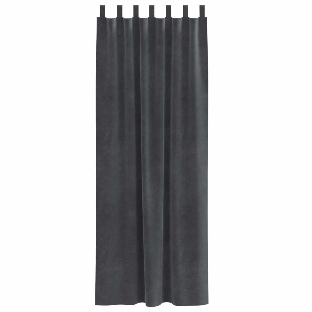 Tende Oscuranti | Tende Blackout 2 pz Grigio chiaro 140 x 245 cm Velluto