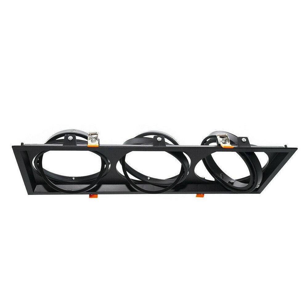 Trade Shop - Portafaretti Incasso Triplo Per Faretto Ar111 Rettangolare Orientabile P-ar111-3 -