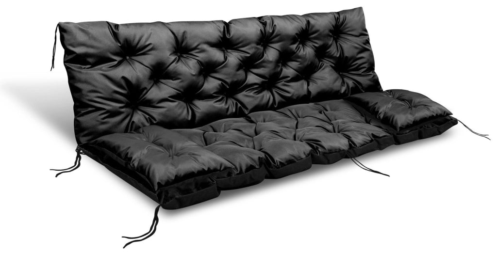 AIO FACTORY Set di cuscini da giardino 100x60x50 cm impermeabili neri